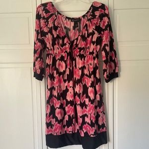 INC Pink and Black Printed Dress